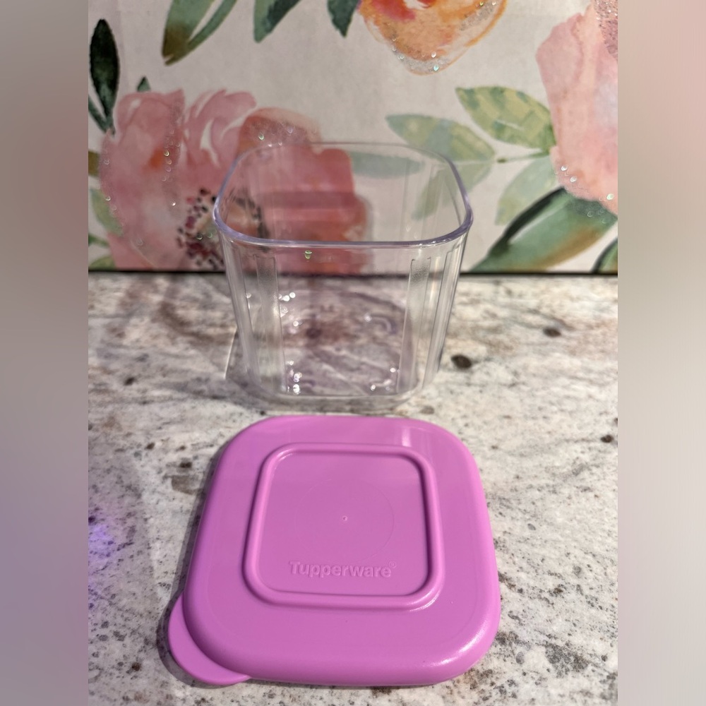 Tupperware Clear Container with Pink Lid
